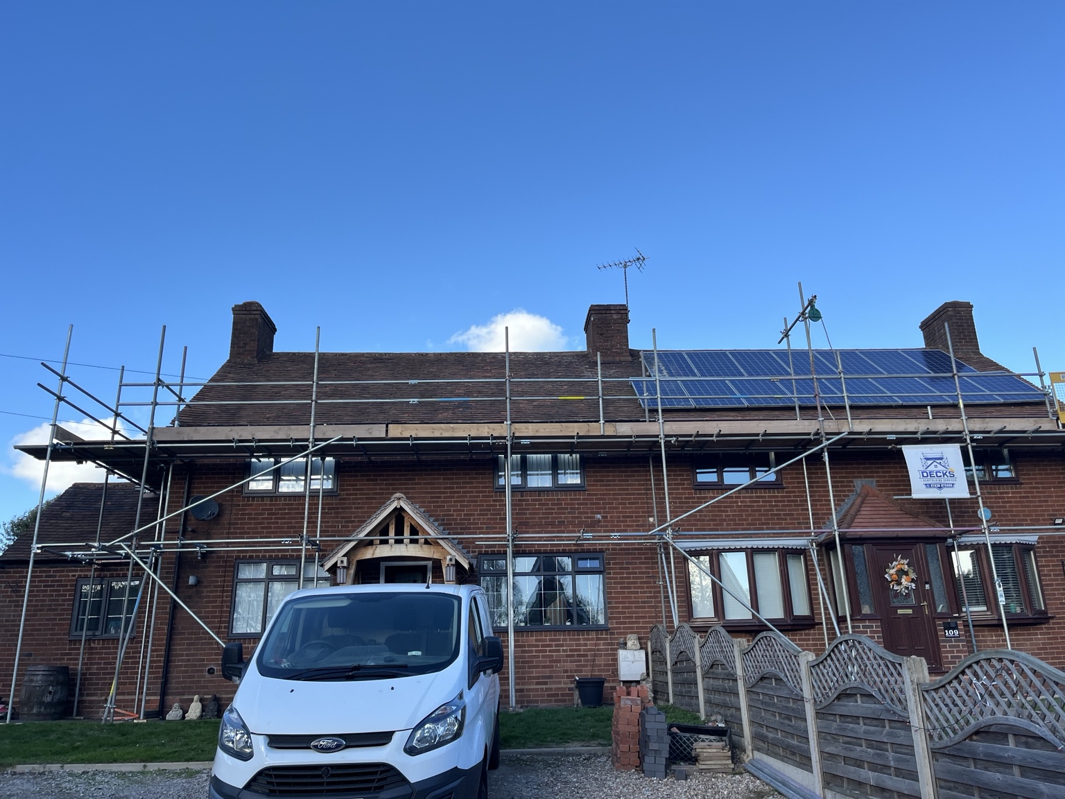 Four-sided scaffolding for a re-roof in Curdworth, Coleshill