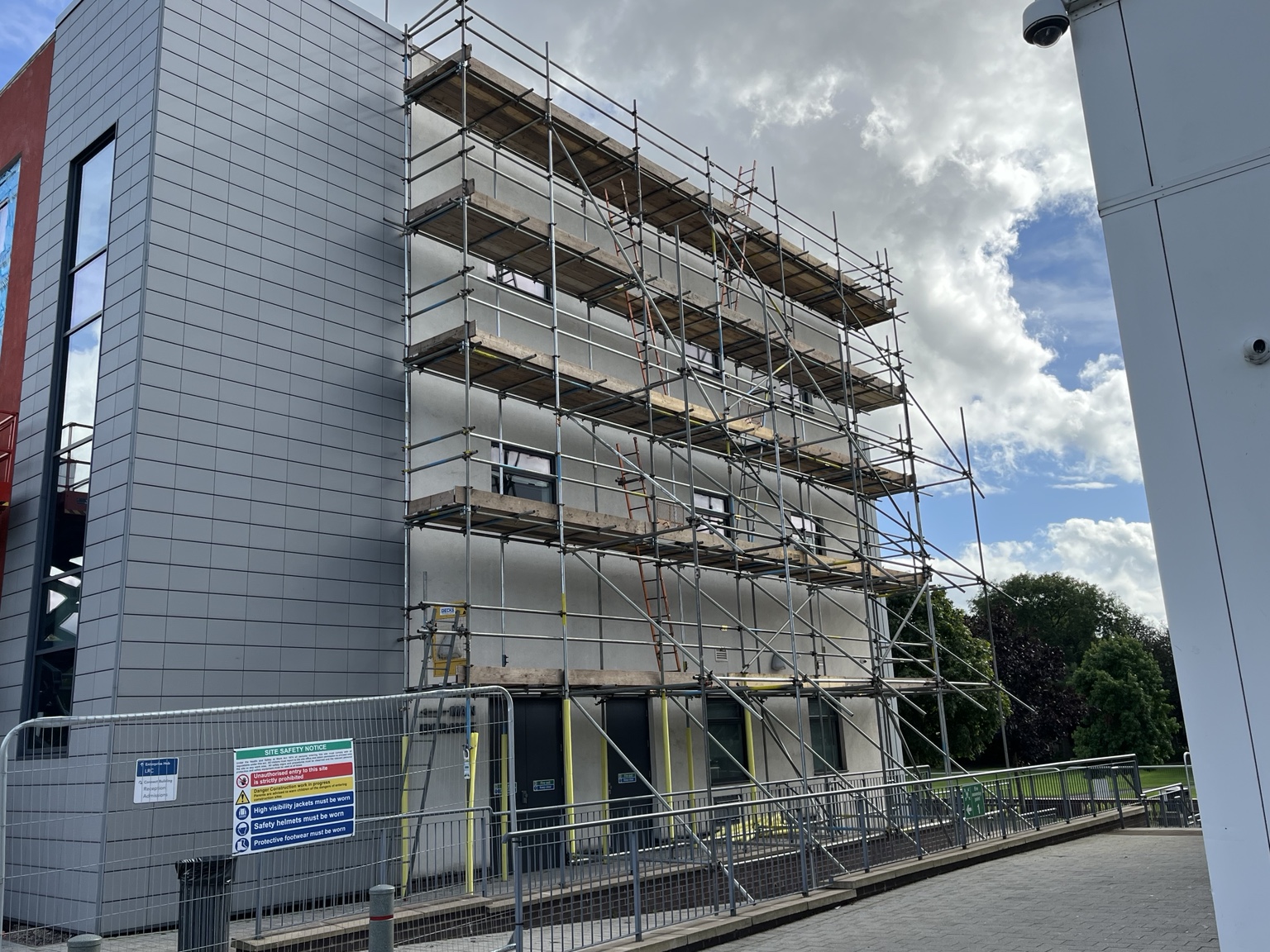 Additional view of the re-render scaffold at Stoke-on-Trent College